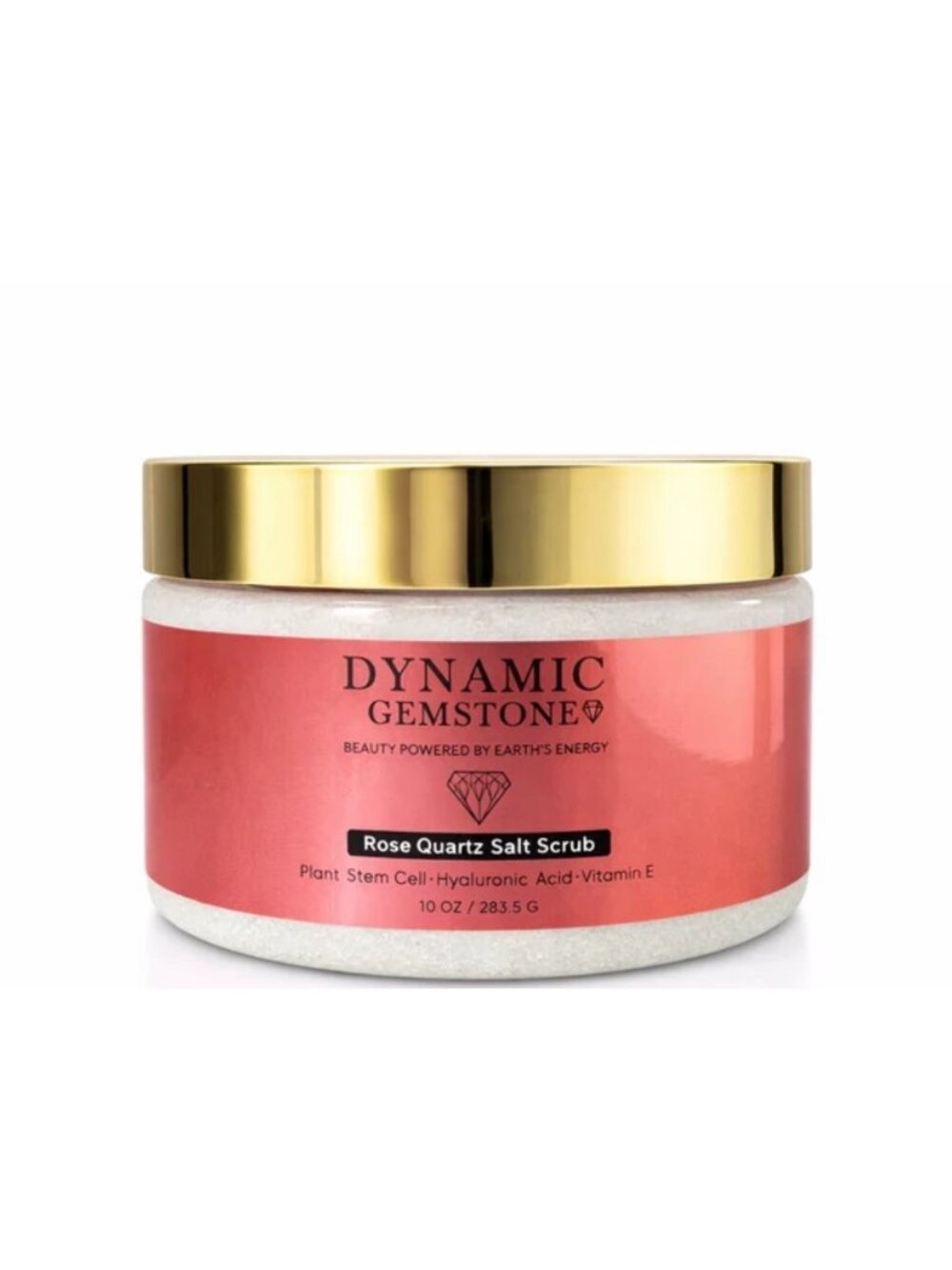 Dynamic Gemstone Rose Quartz Salt Body Scrub Plant Stem Cell Hyalronic Acid